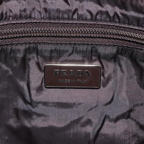 PRADA Clutch Bag Canvas Beige Silver Auth BD1747 - Picture 8 of 16